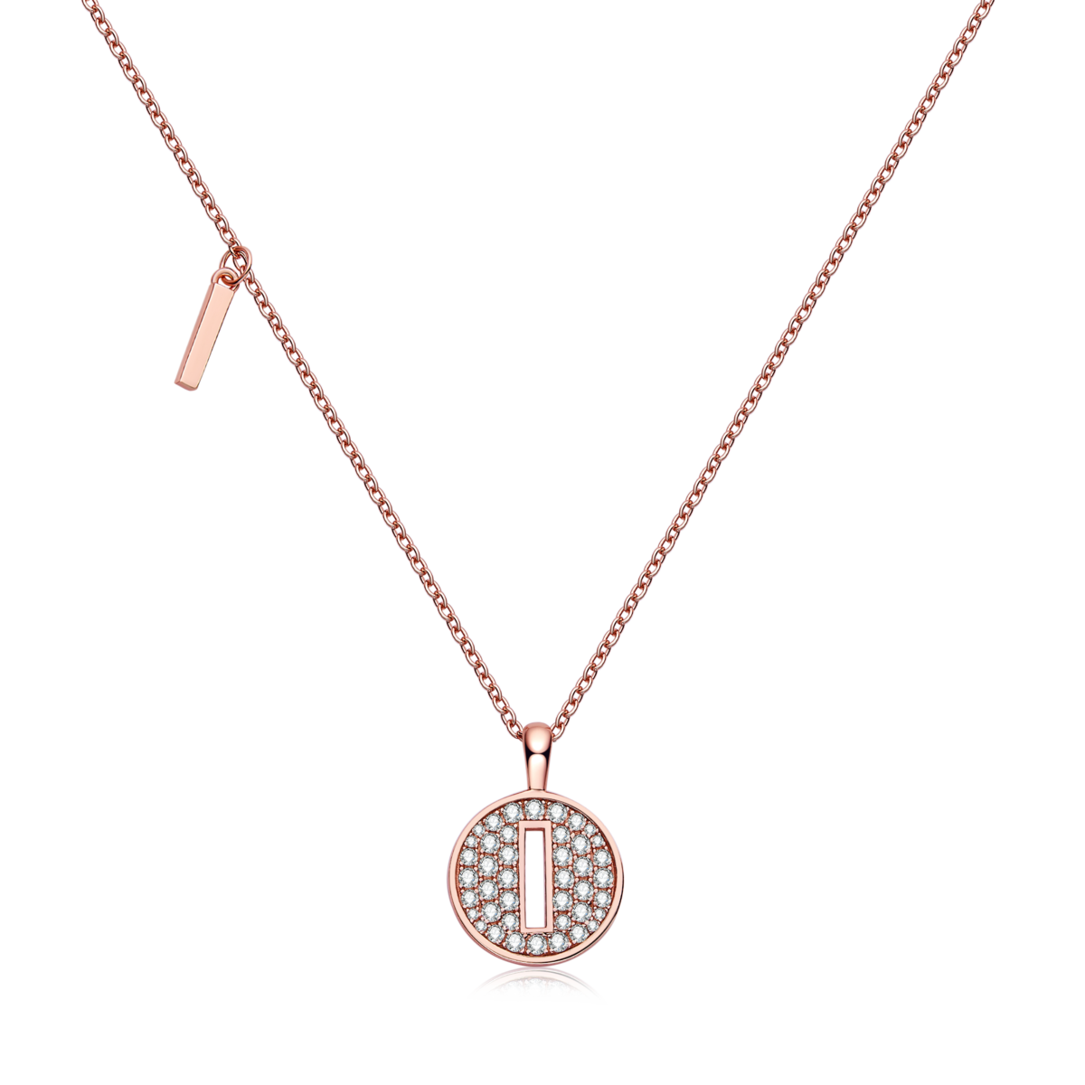 I pendant S925 silver plated rose gold Moissanite light luxury letter necklace